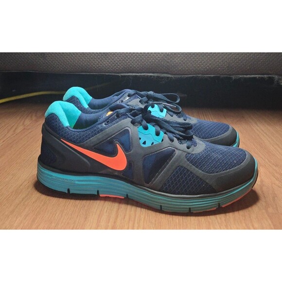 Nike Lunarglide 3 Lunarlon Fitsole Blue/Orange Running Shoes 8.5 - Picture 2 of 6